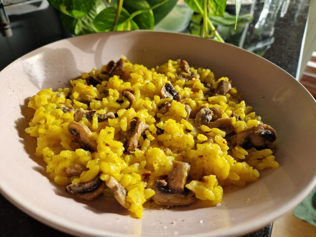 Safranrisotto mit Pilzen - Rezeptologie