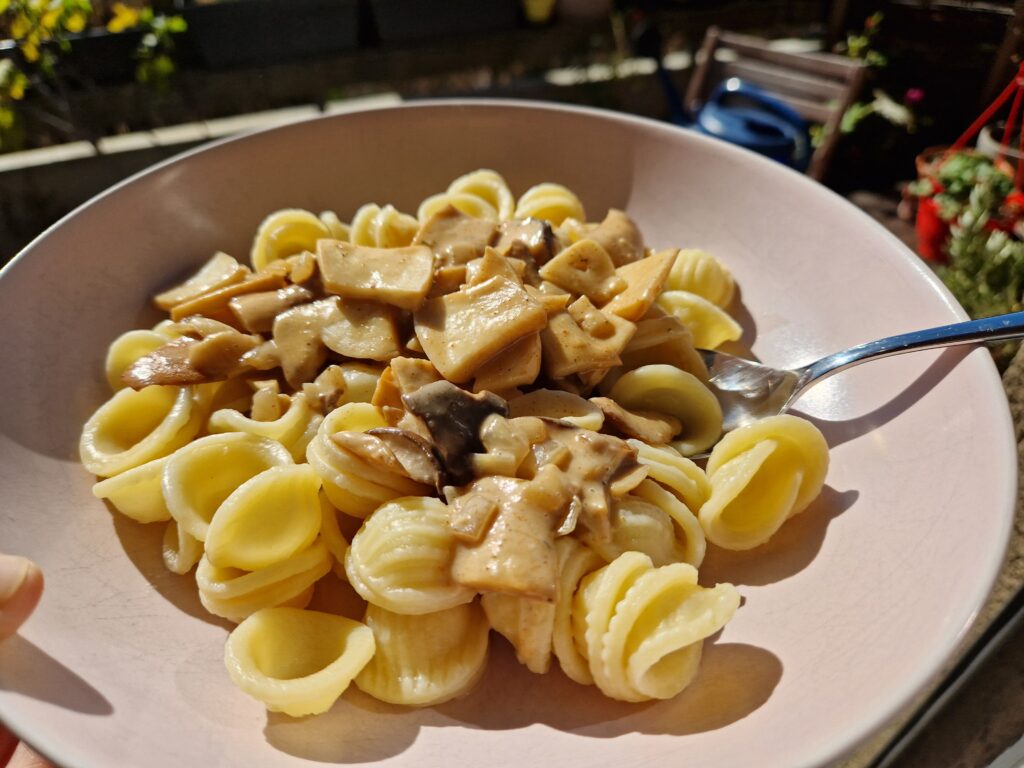 Pasta mit veganer Pilzrahmsauce - Rezeptologie